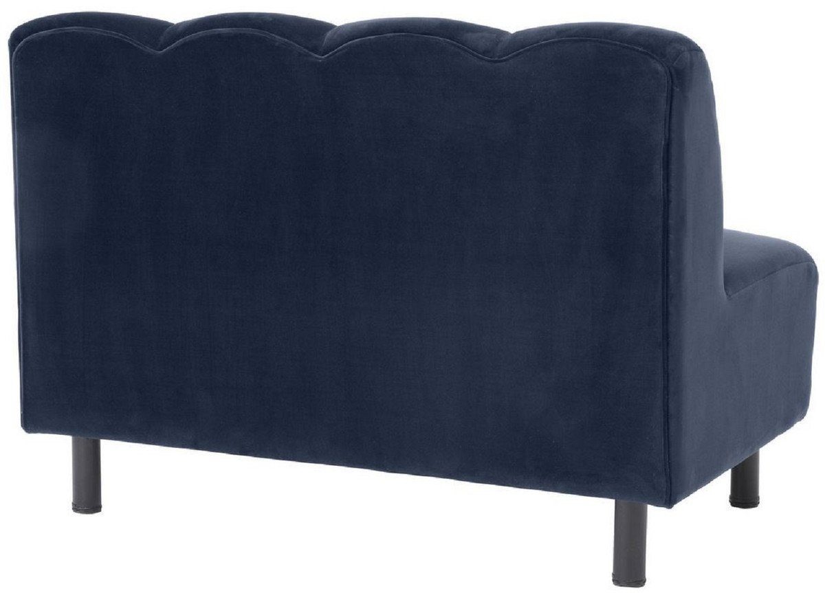 Schwarz / Padrino Casa 75 Wohnzimmer edlem mit x - Luxus x 87 Couch Sofa Mitternachtsblau Luxus Samtstoff H. cm Sofa 121 Möbel -