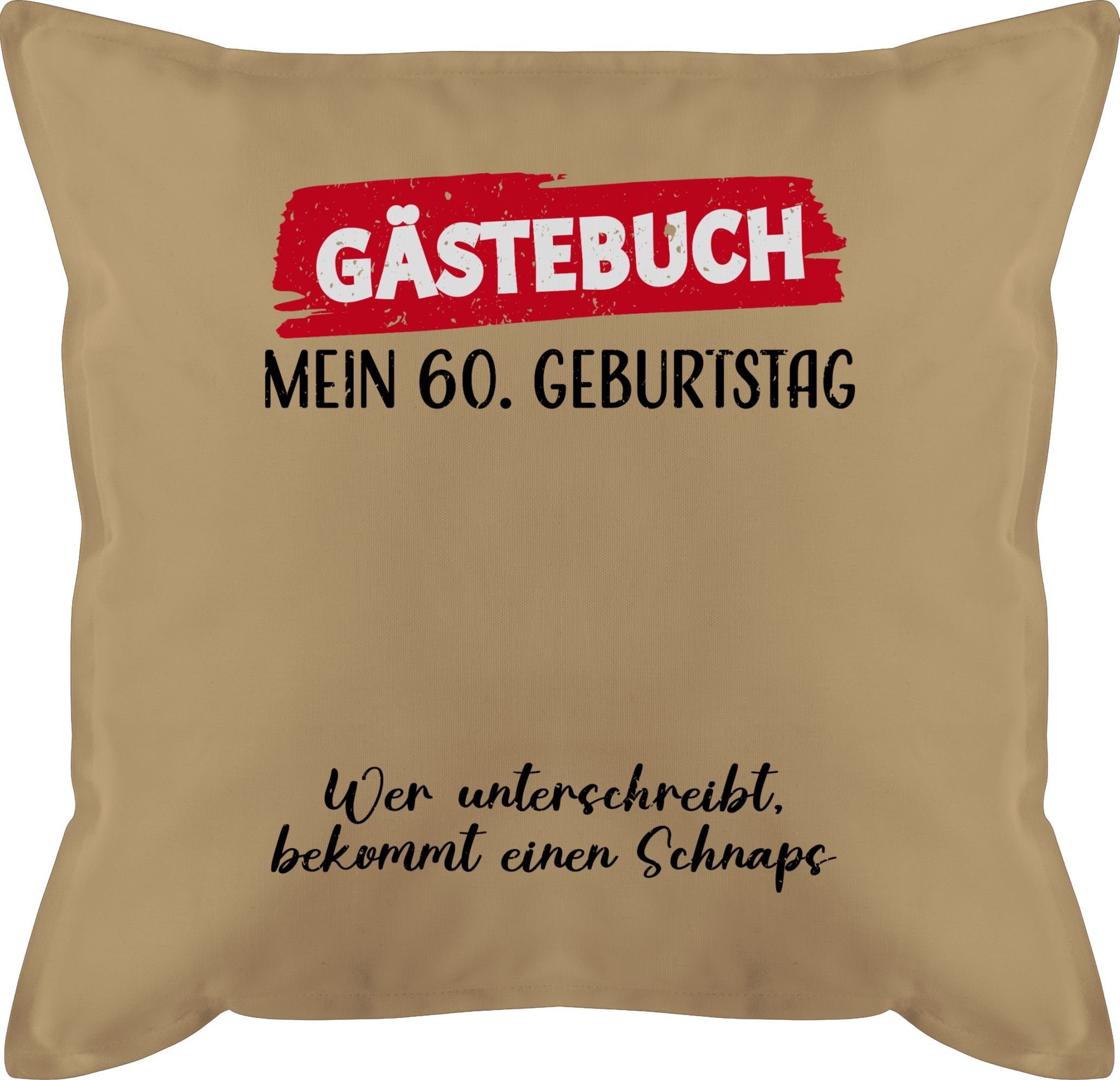 Shirtracer Dekokissen Gästebuch 60. Geburtstag Gäste Unterschrift