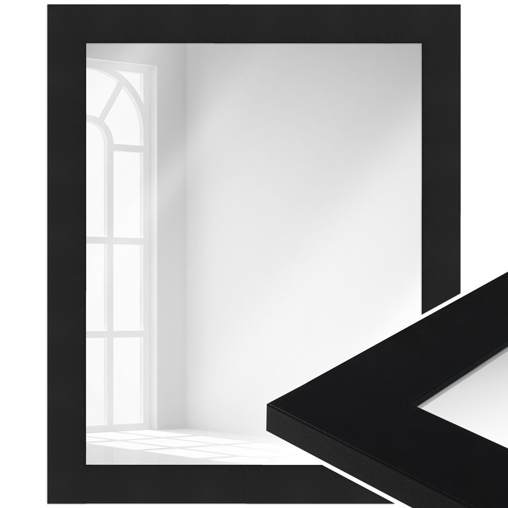 WANDStyle Wandspiegel H380, Schwarz, aus Massivholz im Stil Klassisch