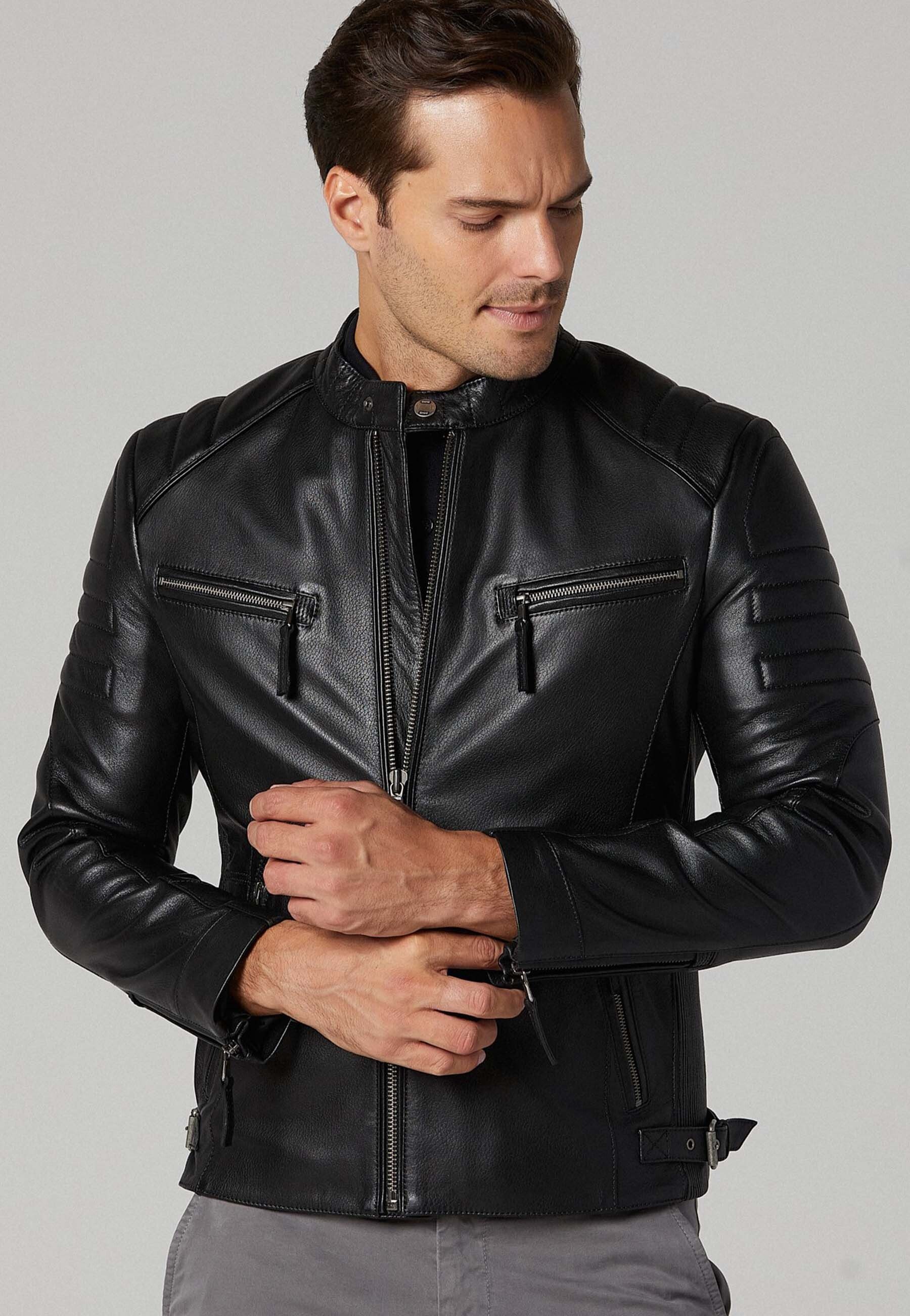 Lederjacke Bosh-X Slim-Fit Lederjacke