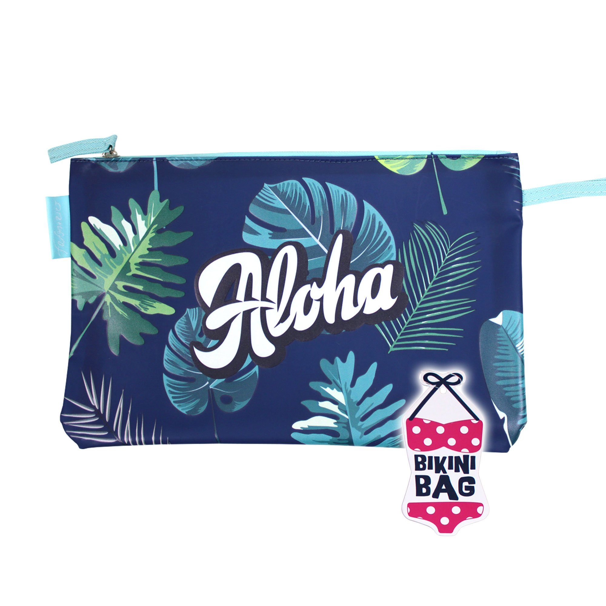 (1-St) Bikini Urlaub Badeanzug Strand Nasstasche wasserdichte Badetasche Haus für Wetbag Blau Deko und