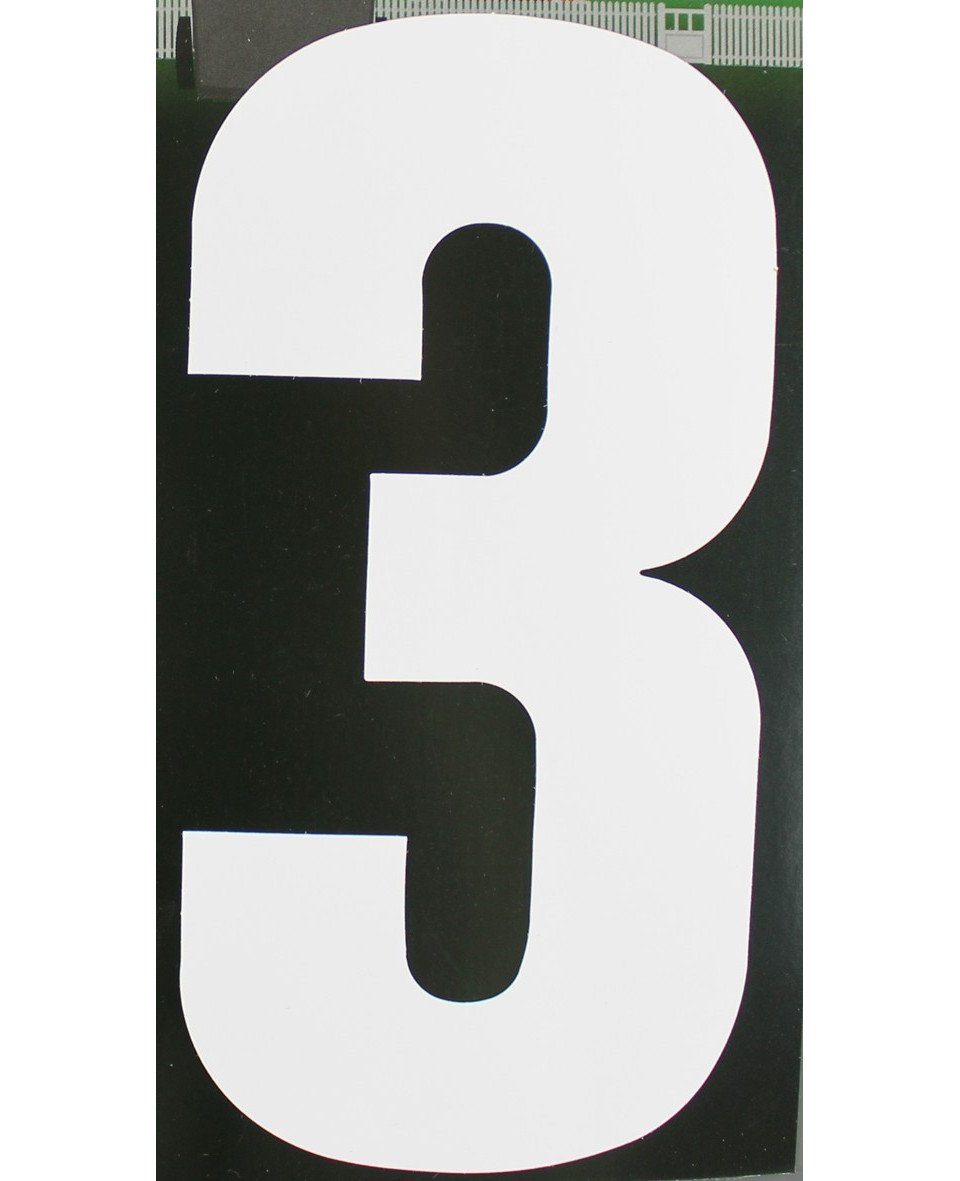 Aco Hausnummer Conacord Reflektierende Klebezahl 3 weiß 170 mm 3