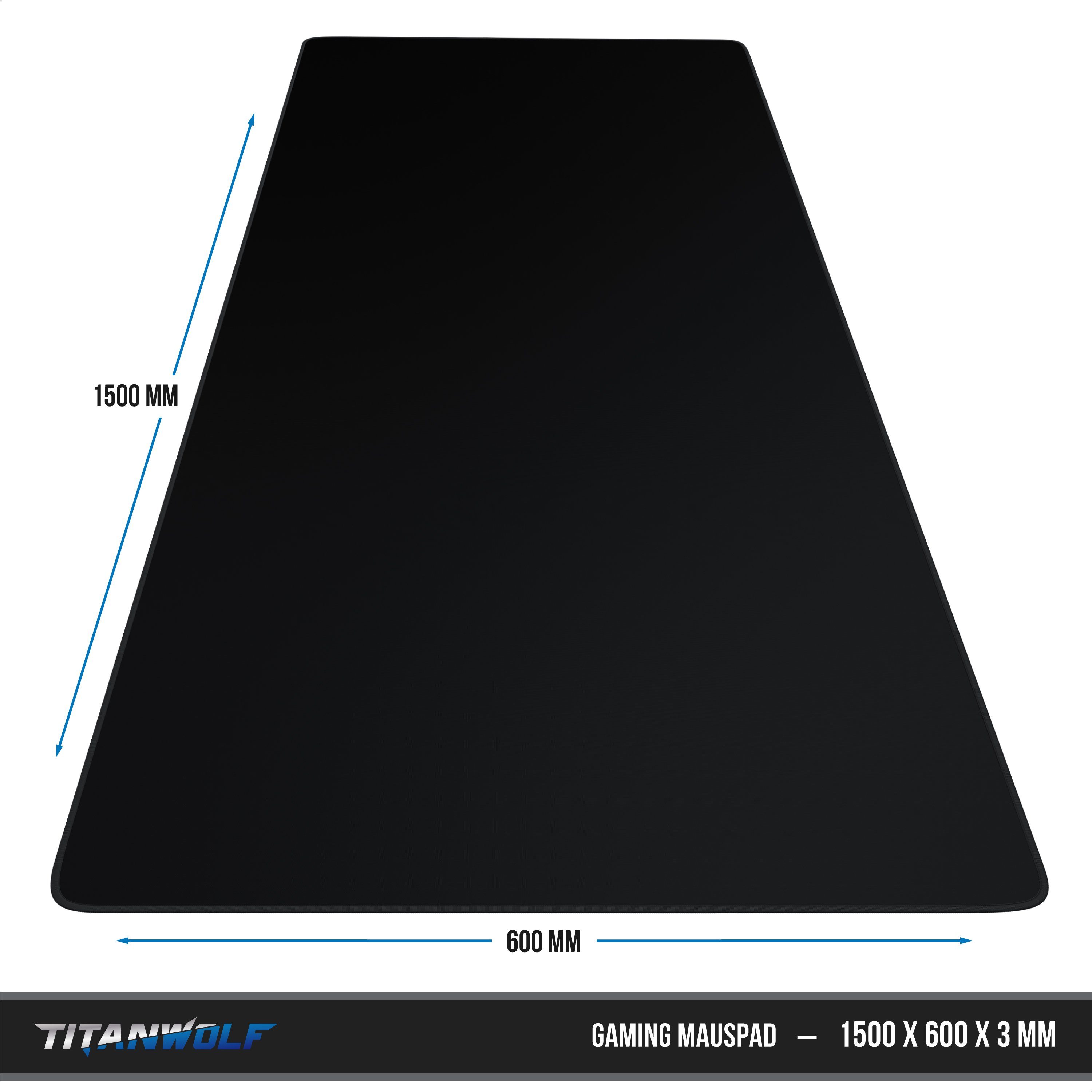 Titanwolf Gaming Mauspad extralarge Mousepad 1500 x 600 x 3 mm, abwaschbar (1-St), XXXL Tischunterlage, Gummiunterseite rutschfest, strapazierfähig – Bild 2 von 5