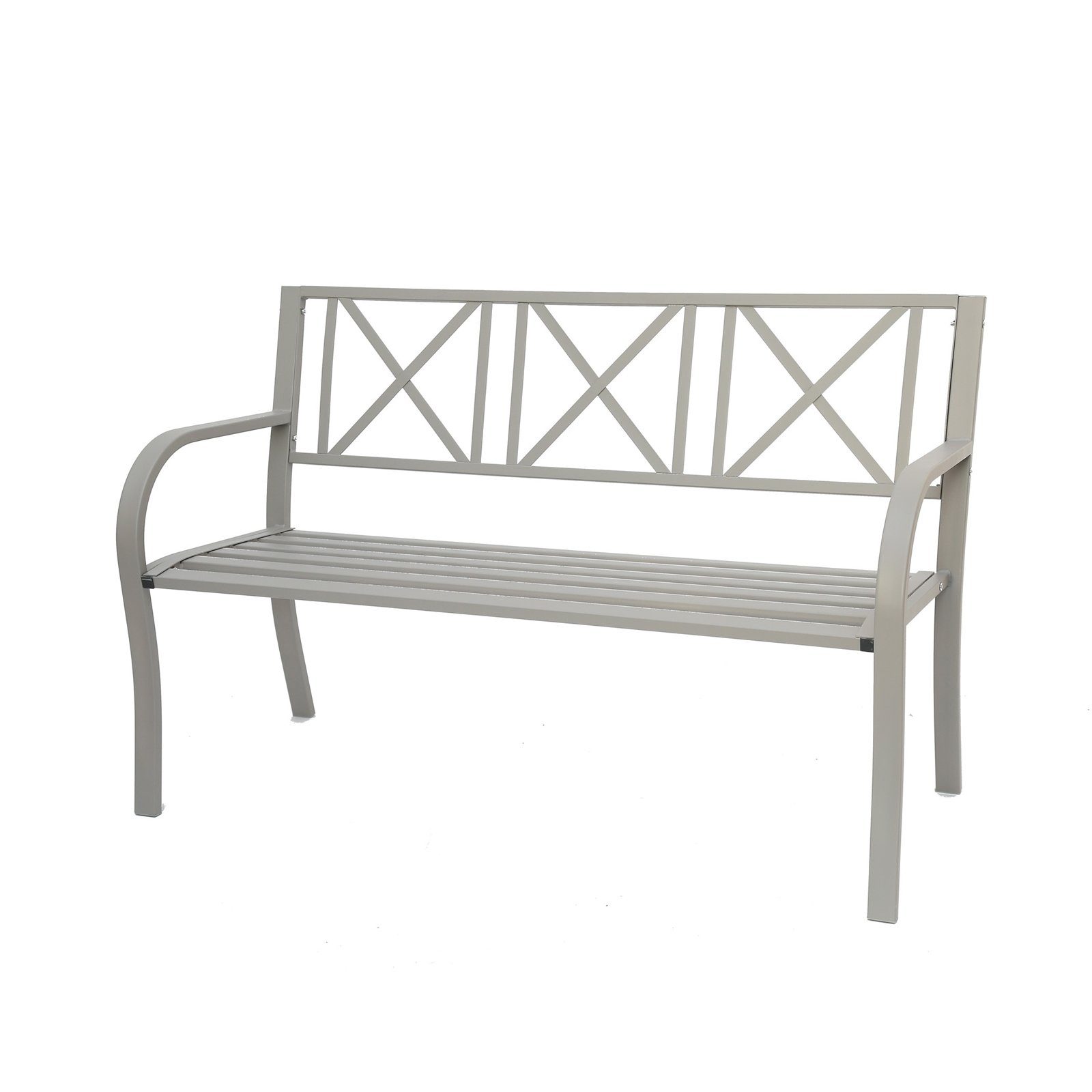 HTI-Line Gartenbank Gartenbank Nordic Grau (1-St., 1 Gartenbank), Sitzbank Landhausbank mit Armlehne