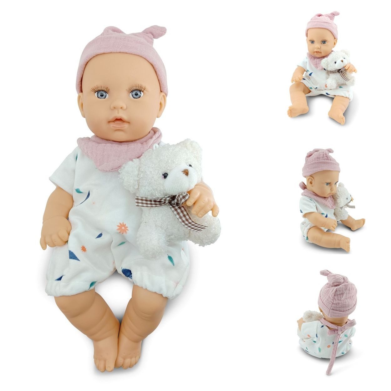 Anziehpuppe Kinderpuppe Bear und Baby 30cm