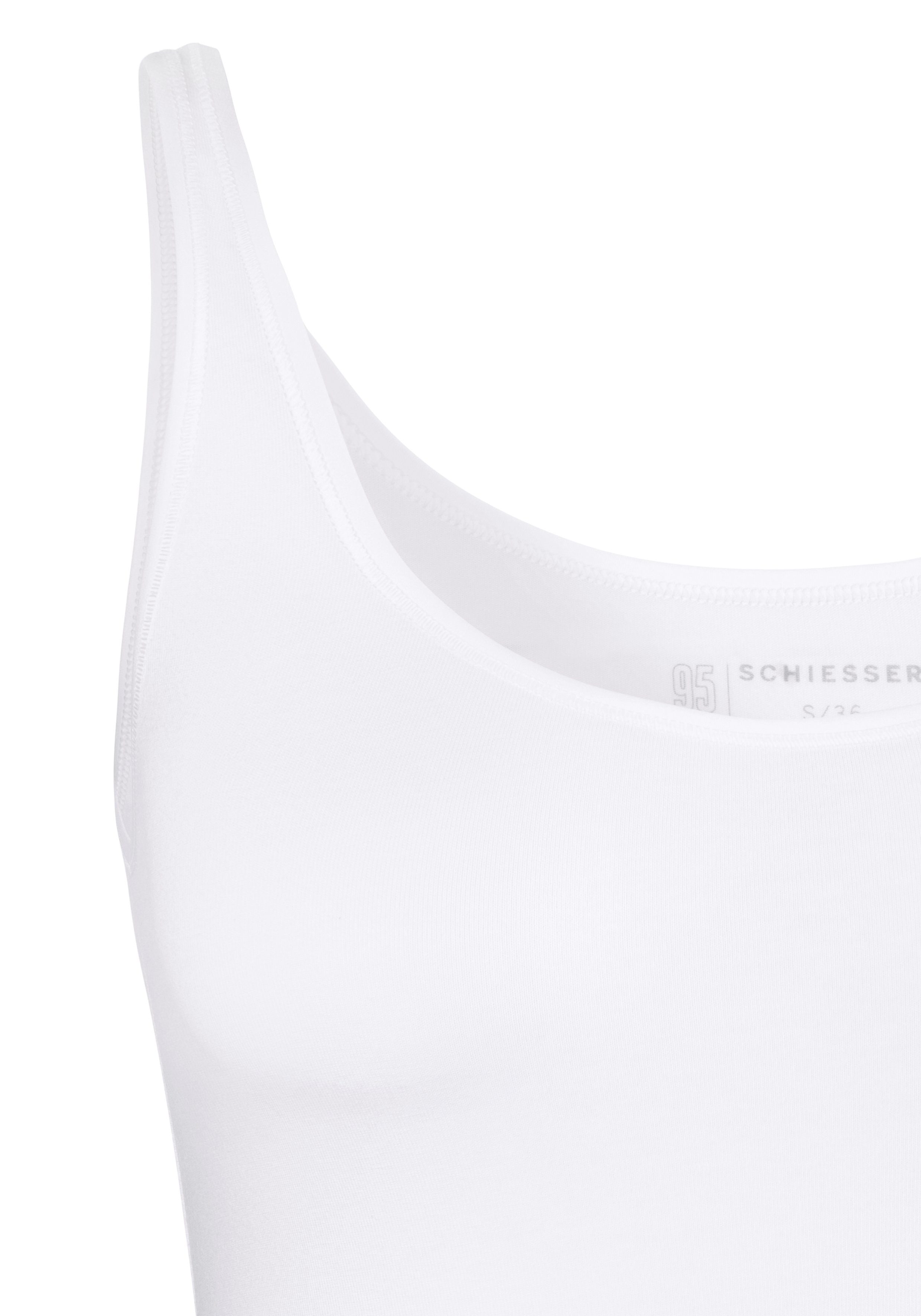 elastischer Schiesser Single-Jersey-Qualität 2xweiß mit (2er-Pack) Unterhemd