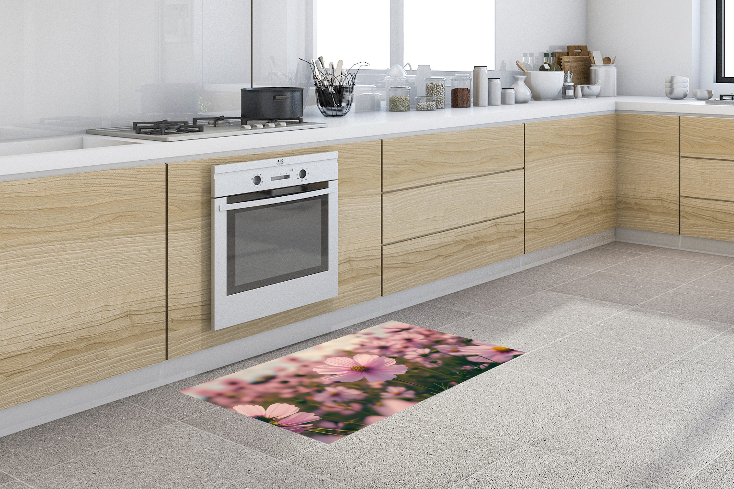 MuchoWow Küchenläufer Blumen - Lila - günstig online kaufen