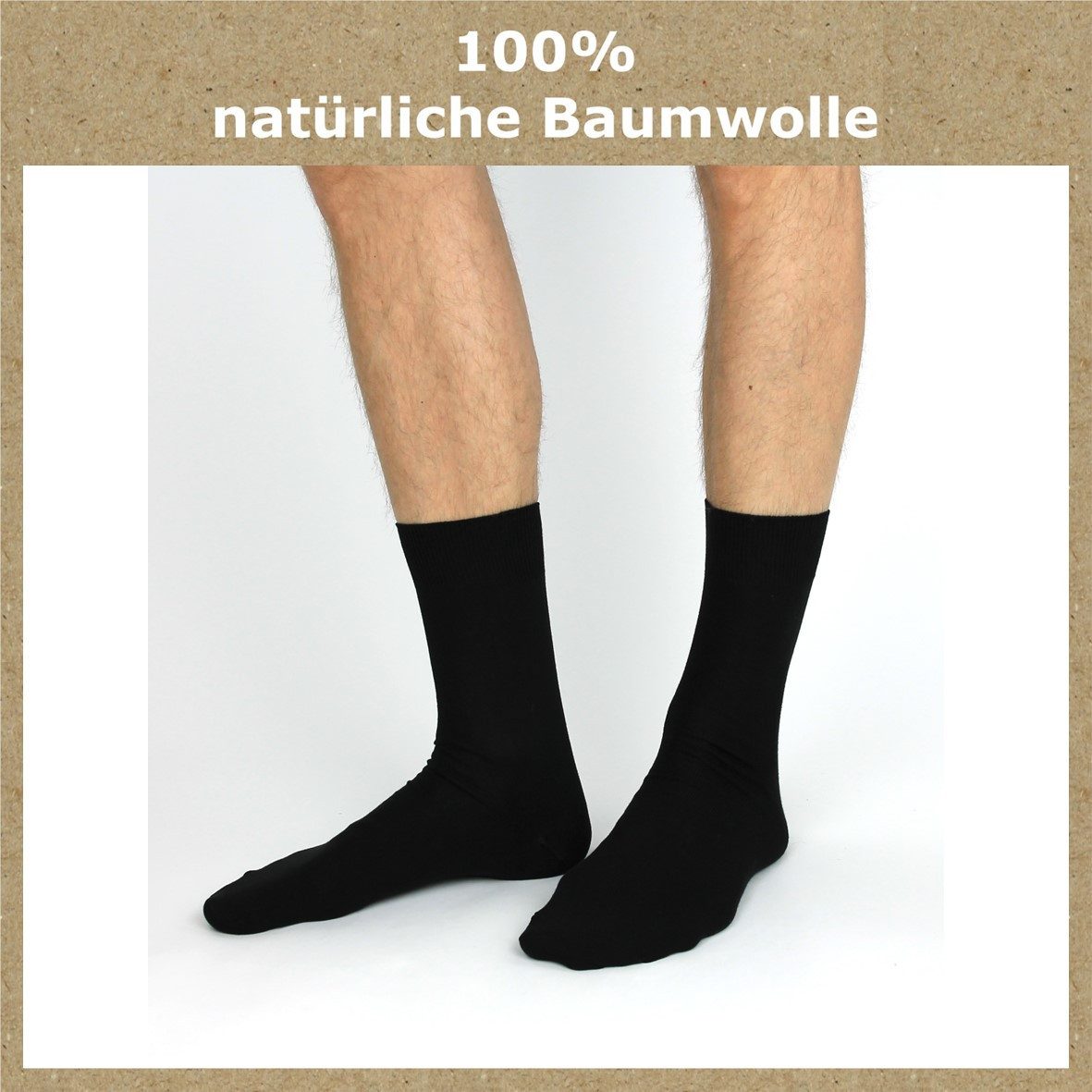 GAWILO Socken für Damen und Herren aus 100% Baumwolle ohne Naht (10 Paar) mit venenfreundlichem Komfortbund