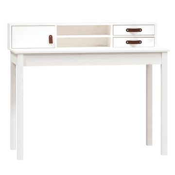 furnicato Schreibtisch Weiß 110x50x93 cm Massivholz Kiefer