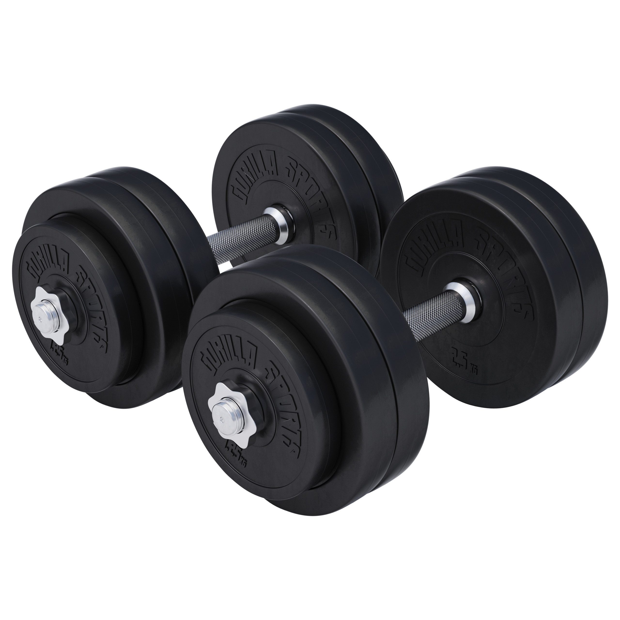 GORILLA SPORTS Kurzhantel Kurzhanteln - Verstellbare Hanteln, Standard / Gripper, Kurzhantelset, (20 kg / 30 kg Gesamtgewicht)