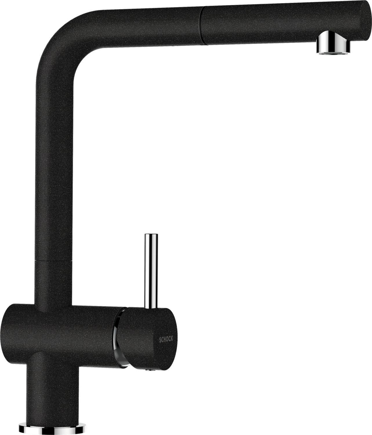 Schock Küchenarmatur EPOS SB ausziehbar, Rückflussverhinderer,Wasserspar-Perlator, Schwenkber. 180° Onyx