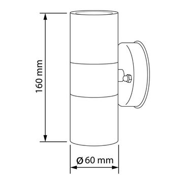 SEBSON Außen-Wandleuchte LED Außenleuchte IP44 inkl. 2x GU10 LED Lampe 3W 330lm kaltweiß, Kaltweiß, inkl. LED Leuchtmittel