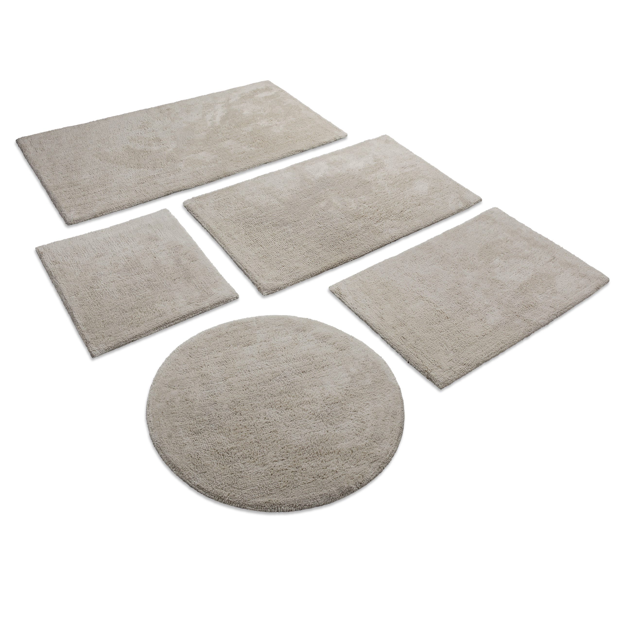 Wecon home Basics Badematte Erik, Höhe 20 mm, Baumwolle, rund, waschbar, rutschfest, sehr weich, strapazierfähig, pflegeleicht