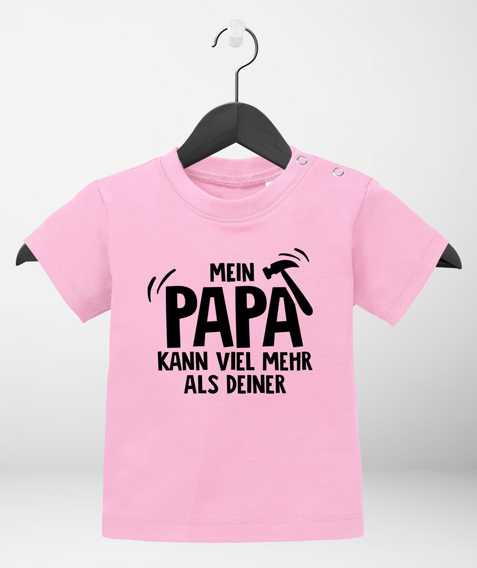 Print-Shirt Baby T-Shirt kurzarm Mein Papa kann viel mehr als deiner Jungen