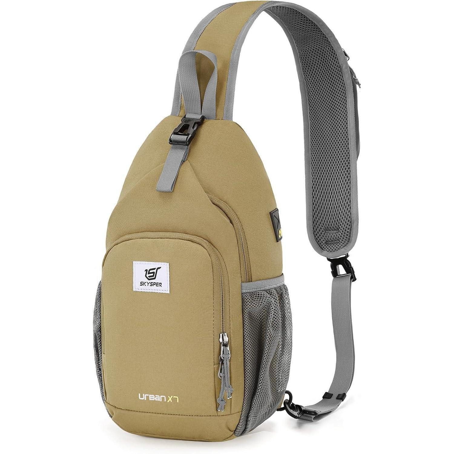 Umhängetasche Brusttasche Sling Crossbody Umhängetasche Herren Outdoor Khaki