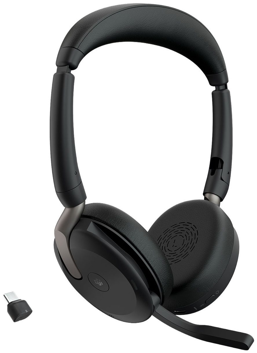 Jabra Evolve2 65 Flex Kopfhörer (Active Noise Cancelling (ANC), Rauschunterdrückung, Sprachsteuerung, Stummschaltung, Alexa, Bluetooth)