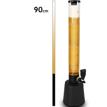 Jago Bierzapfanlage Biersäule mit Zapfhahn - 3.5L, 90cm hoch, mit Ständer, BPA-frei, LFGB Standard, Füllstandsanzeige, Setwahl