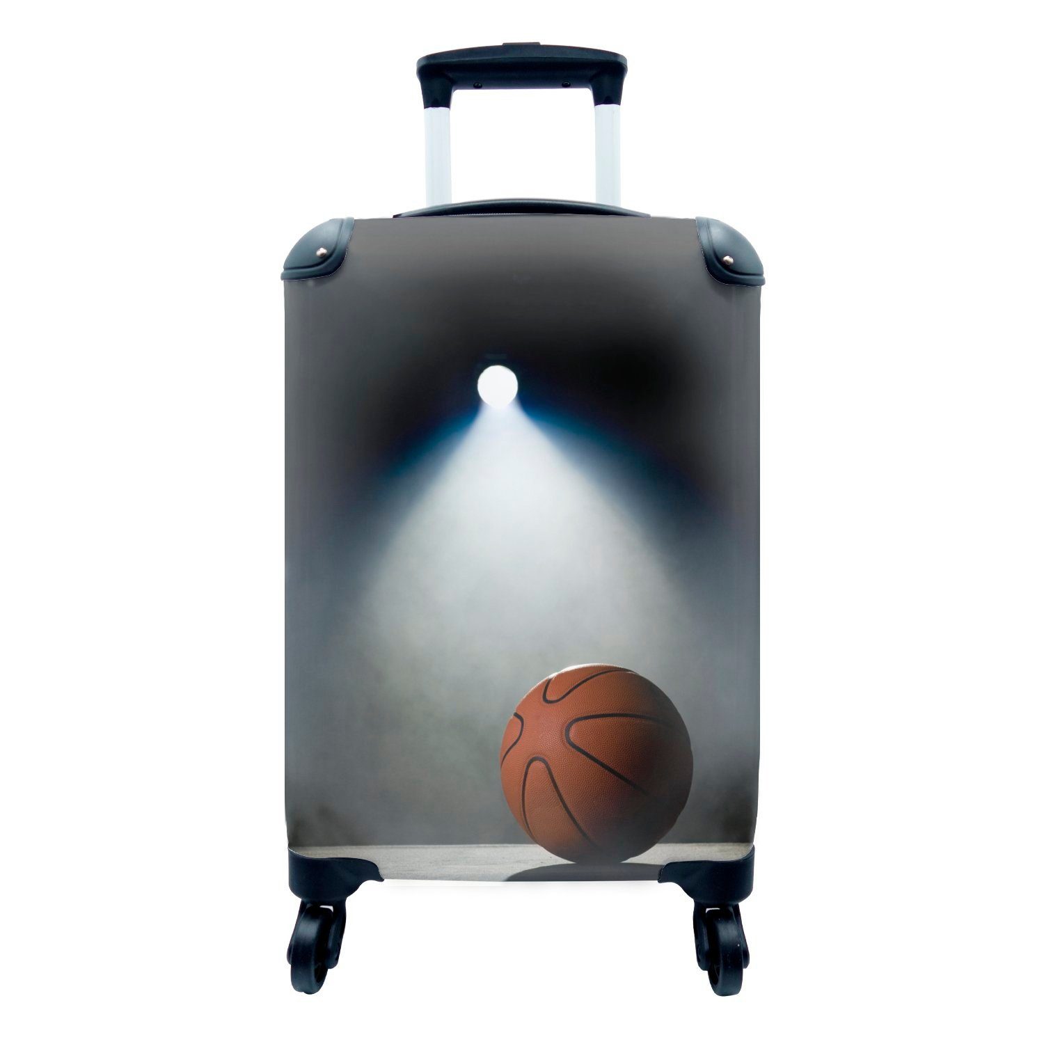 MuchoWow Handgepäckkoffer Basketball im Rampenlicht, 4 Rollen, Reisetasche mit rollen, Handgepäck für Ferien, Trolley, Reisekoffer