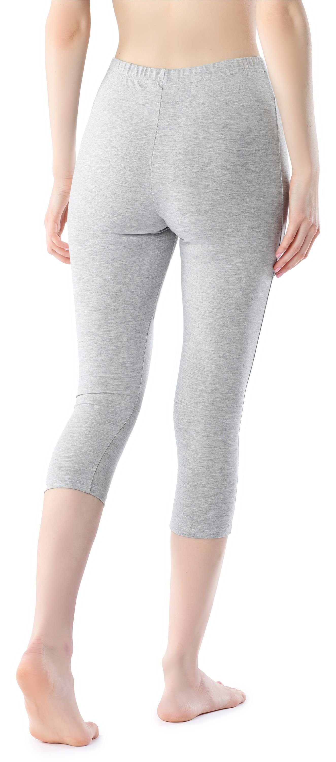 Bellivalini Leggings Damen BLV50-204 3/4 elastischer Leggings aus Melange (1-tlg) Bund Viskose