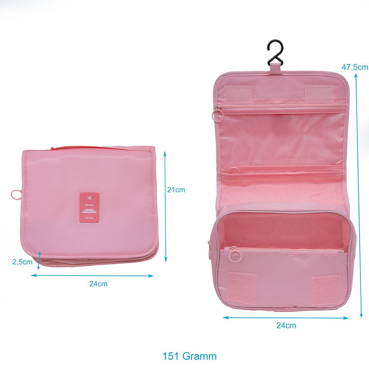 Intirilife Kosmetiktasche (1-tlg), Wasserfeste Kosmetiktasche Wasserabweisende Kultur Reisetasche