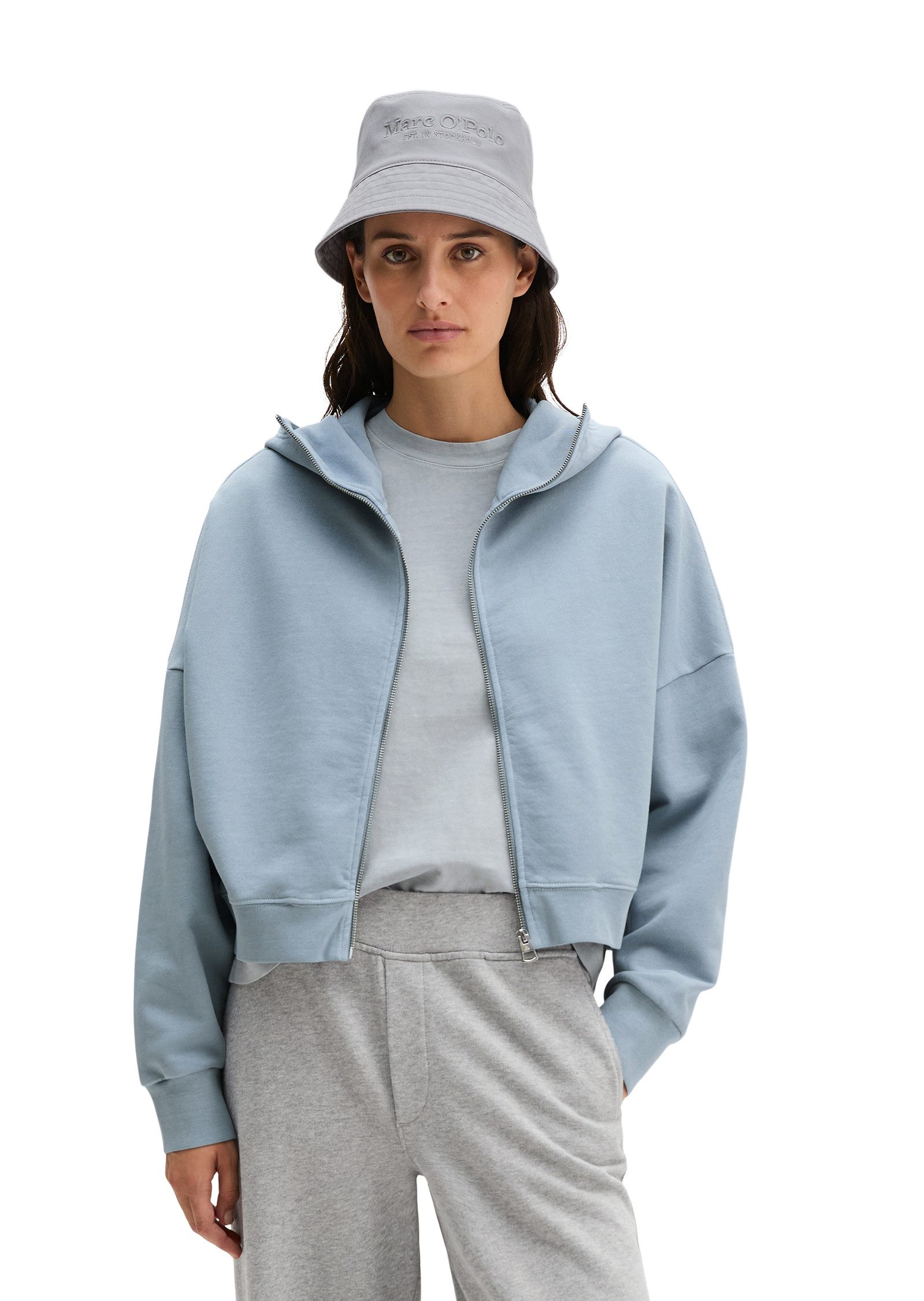 Marc O'Polo Sweatjacke mit recycelter Baumwolle