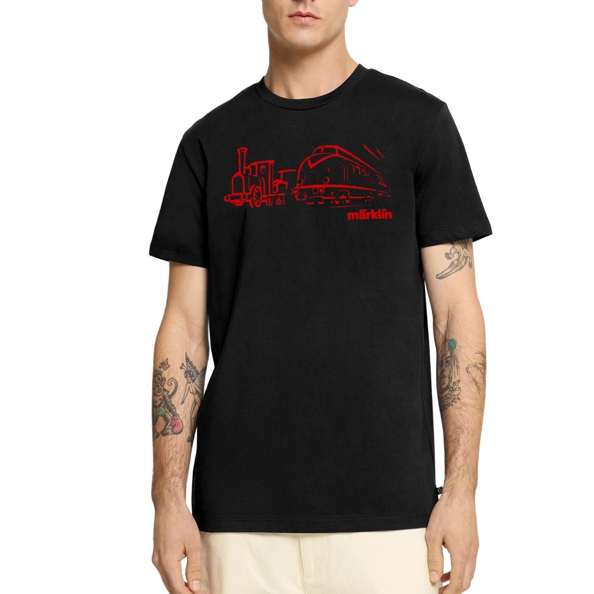 T-Shirt Märklin Eisenbahnen Line Art Männer Premium T-Shirt