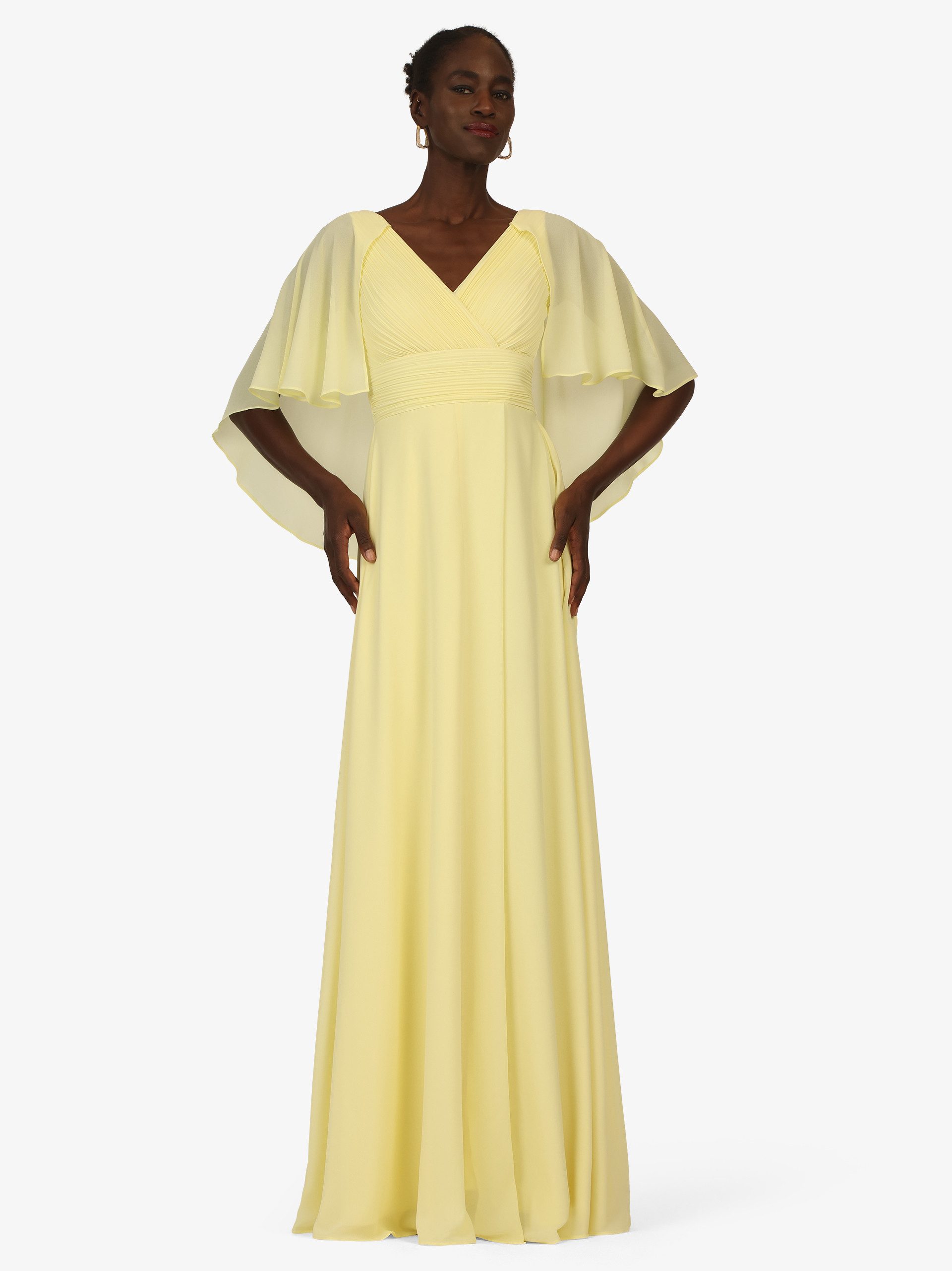 Kraimod Abendkleid mit Chiffon-Cape und V-Ausschnitt