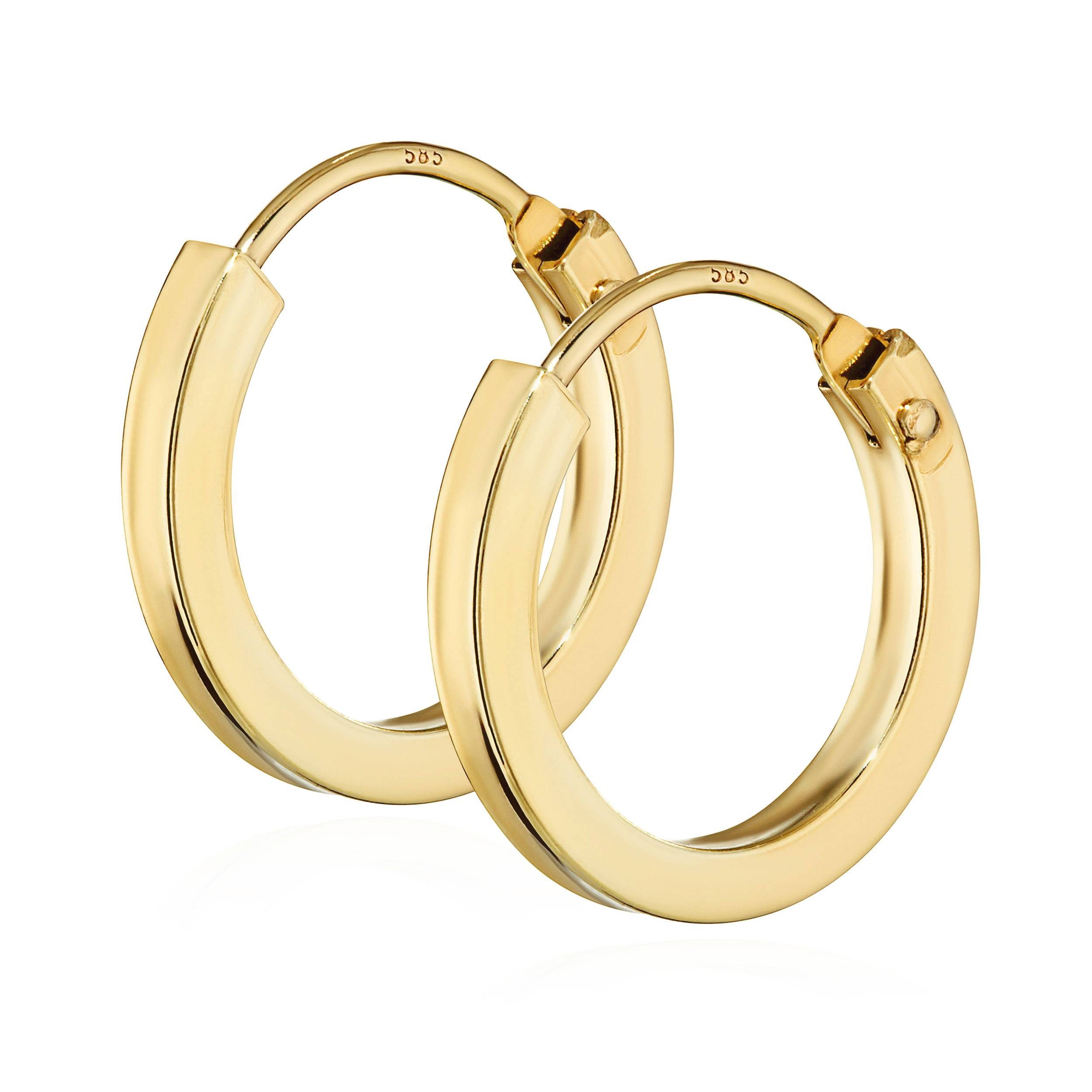 NKlaus Paar Creolen Paar 585 Gelb Gold Creole Ohrringe Ohrschmuck Flac günstig online kaufen