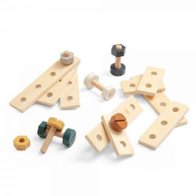 Sebra Lernspielzeug Bau-Spielset aus Holz Jetty Grey (21-teilig)