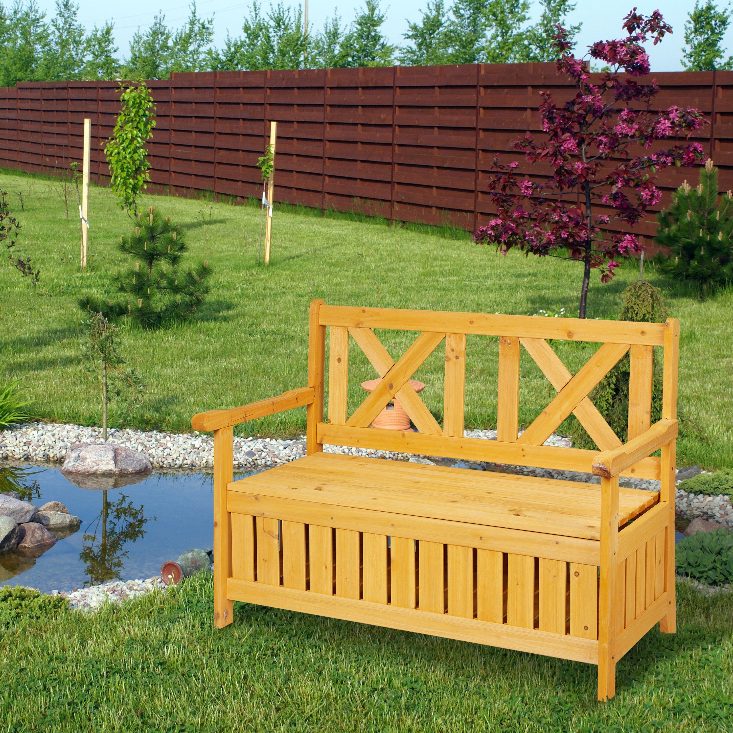 relaxdays Gartenbank mit Stauraum günstig online kaufen