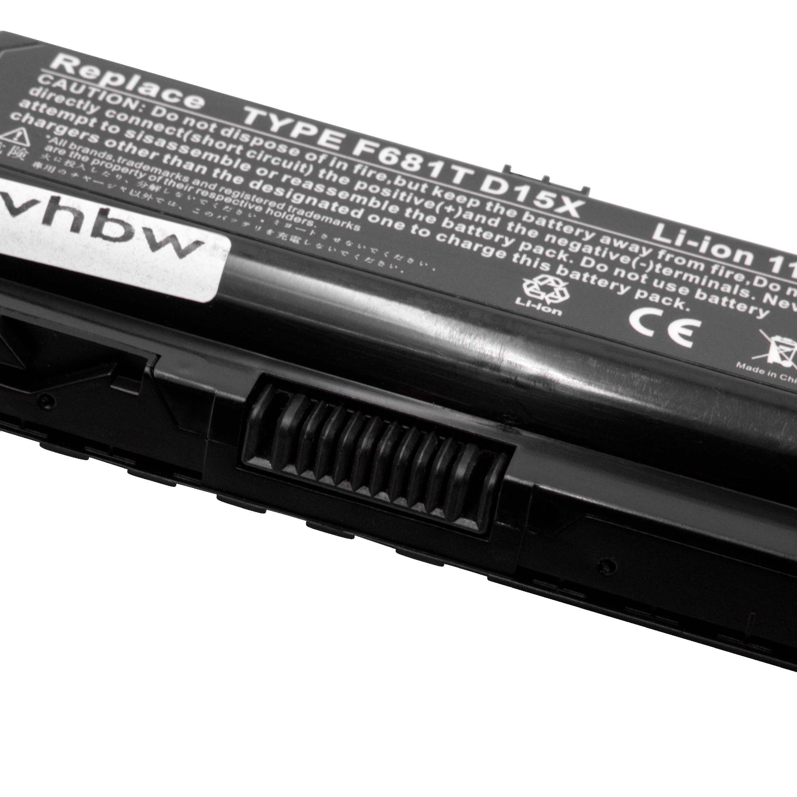 vhbw kompatibel mit Dell Alienware M15X, P08G, M15X R1 Laptop-Akku Li-Ion 5200 mAh (11,1 V)