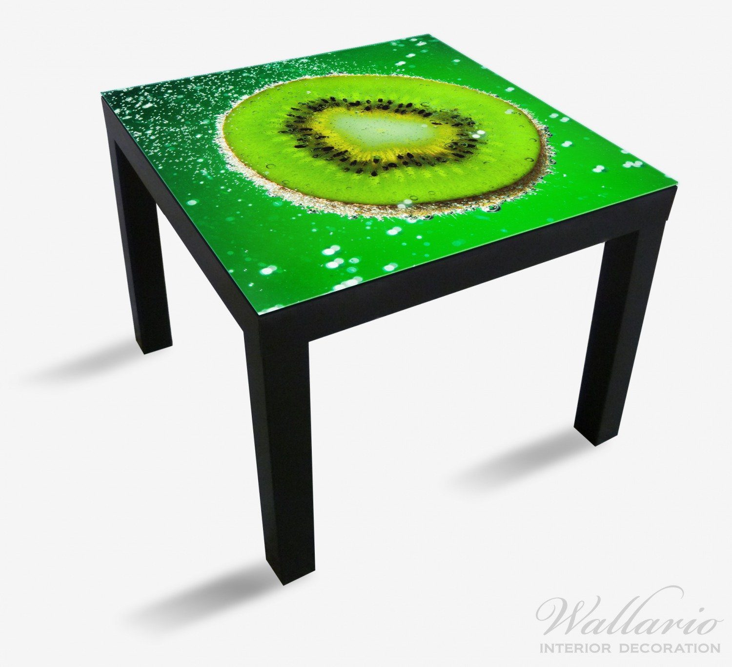 Wallario Tischplatte Grüne Ikea Kiwi-Scheibe Wasser St), geeignet im (1 Tisch Lack für