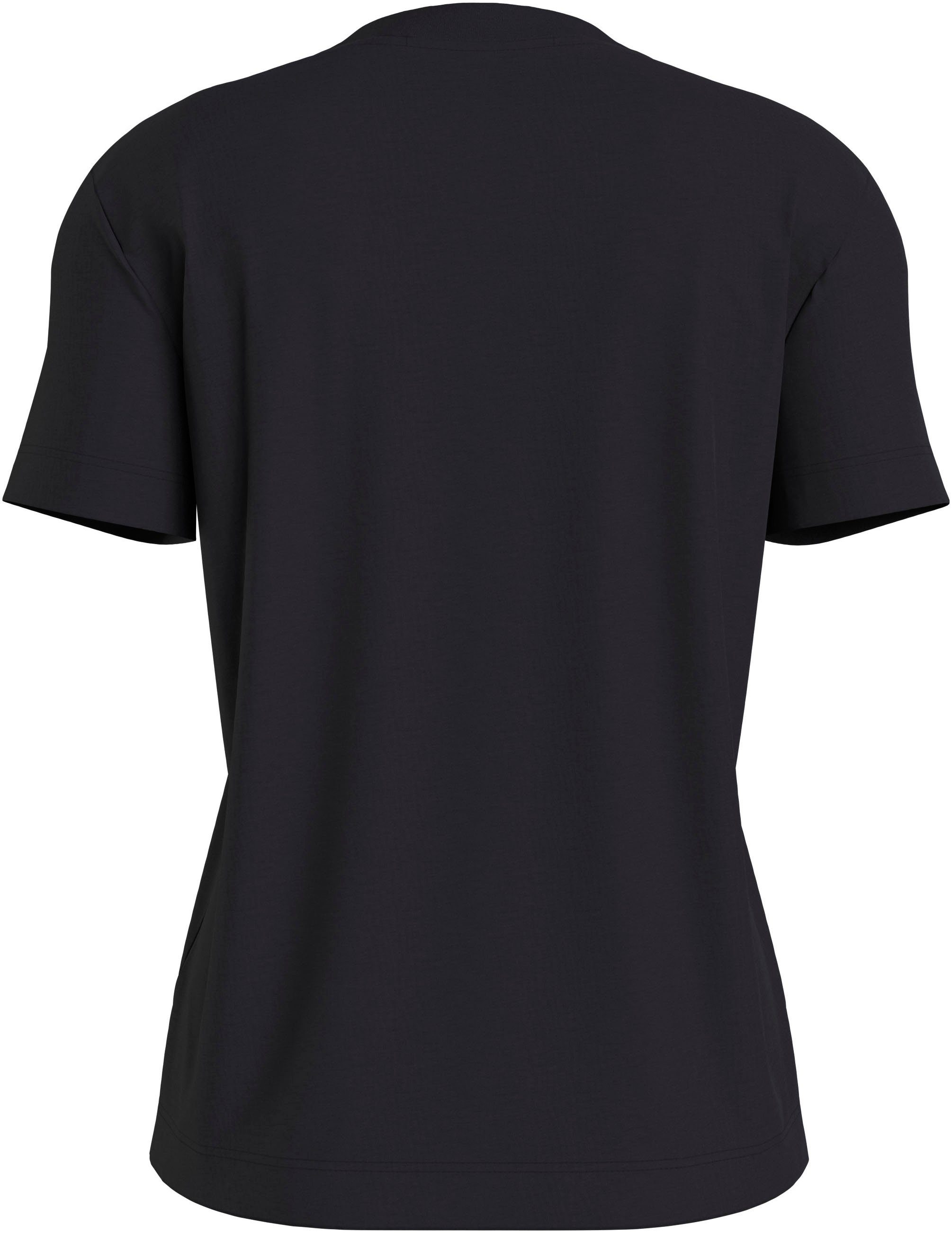 Calvin Klein Jeans T-Shirt Markenlabel Ck mit STRAIGHT INSTITUTIONAL Black TEE