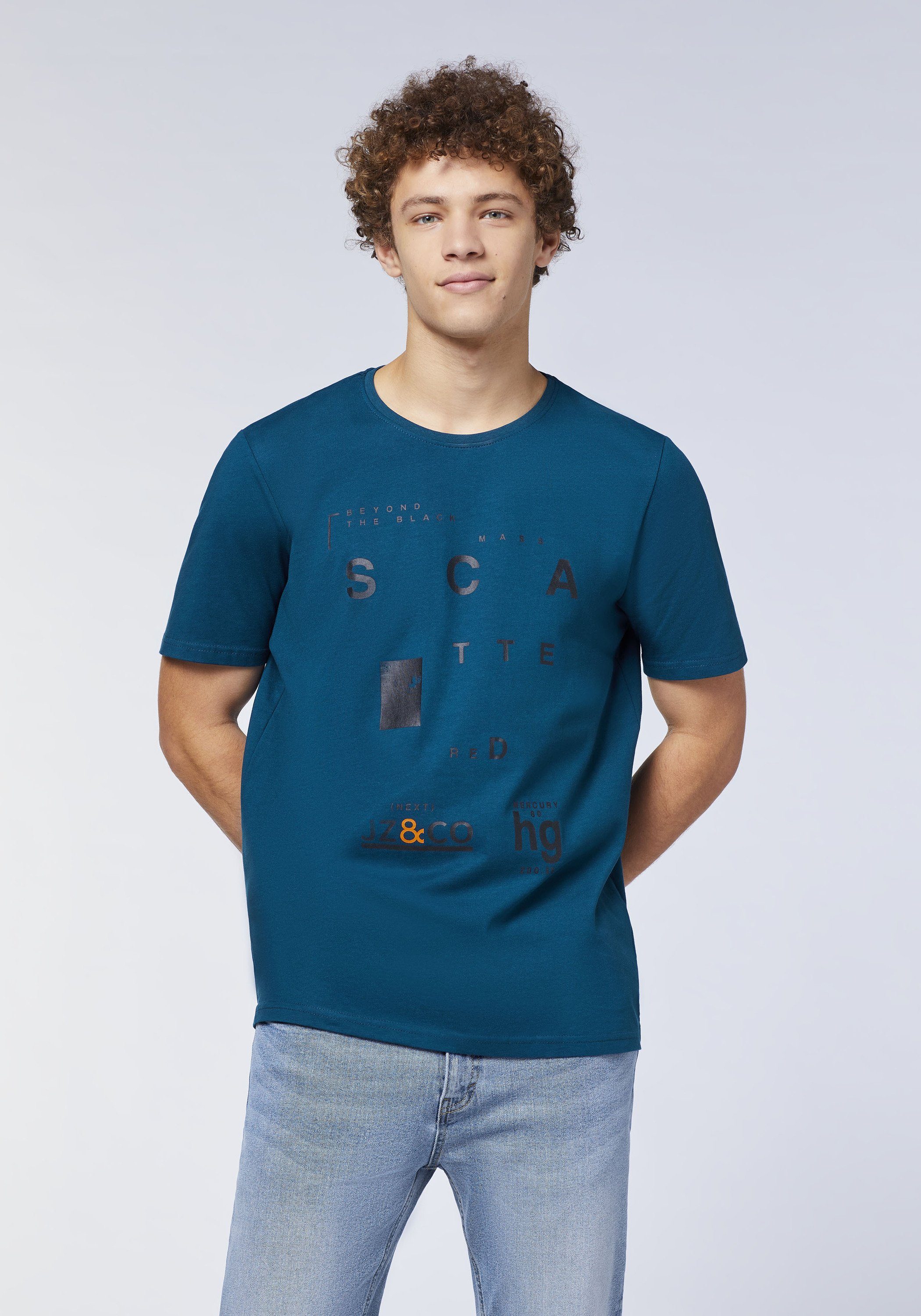 Blue Opal Co Print-Shirt JZ aus Jersey & 19-4120