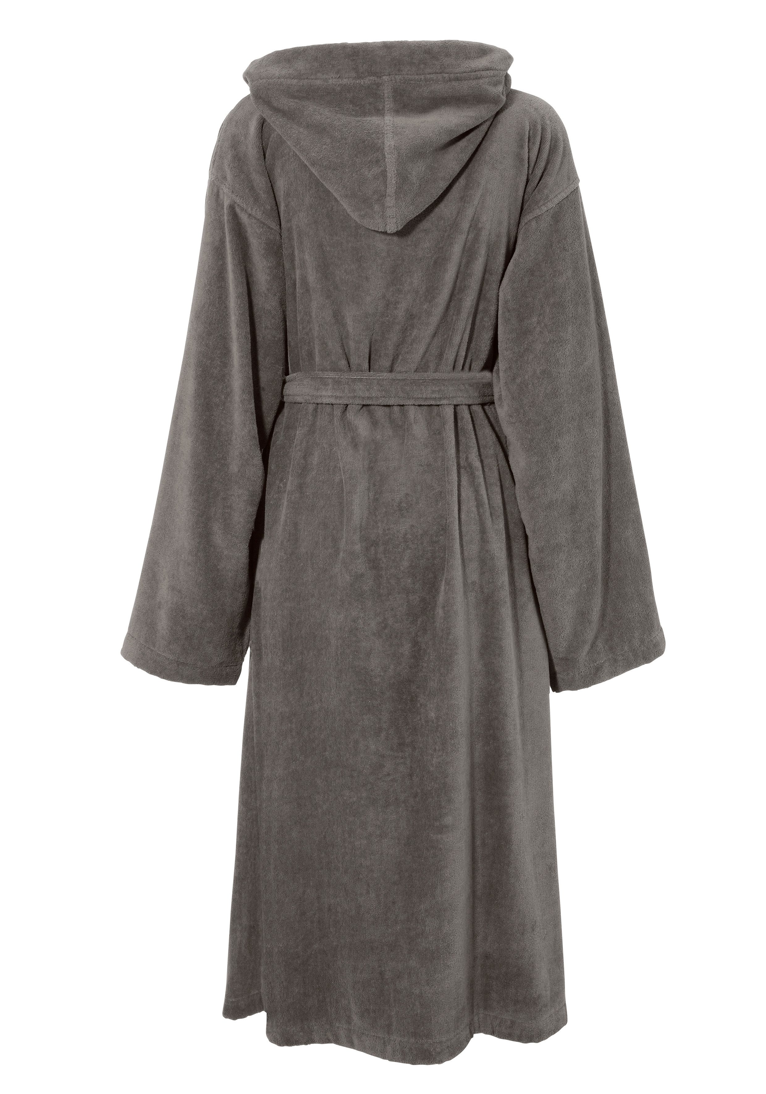 OTTO home Unisex-Bademantel Regona, Hotelbademantel, Morgenmantel, Standardlänge & Überlänge, Langform, Veloursfrottier, Kapuze, Gürtel, Damen & Herren, mit Taschen, flauschig, weich, Velours, Sauna & Spa