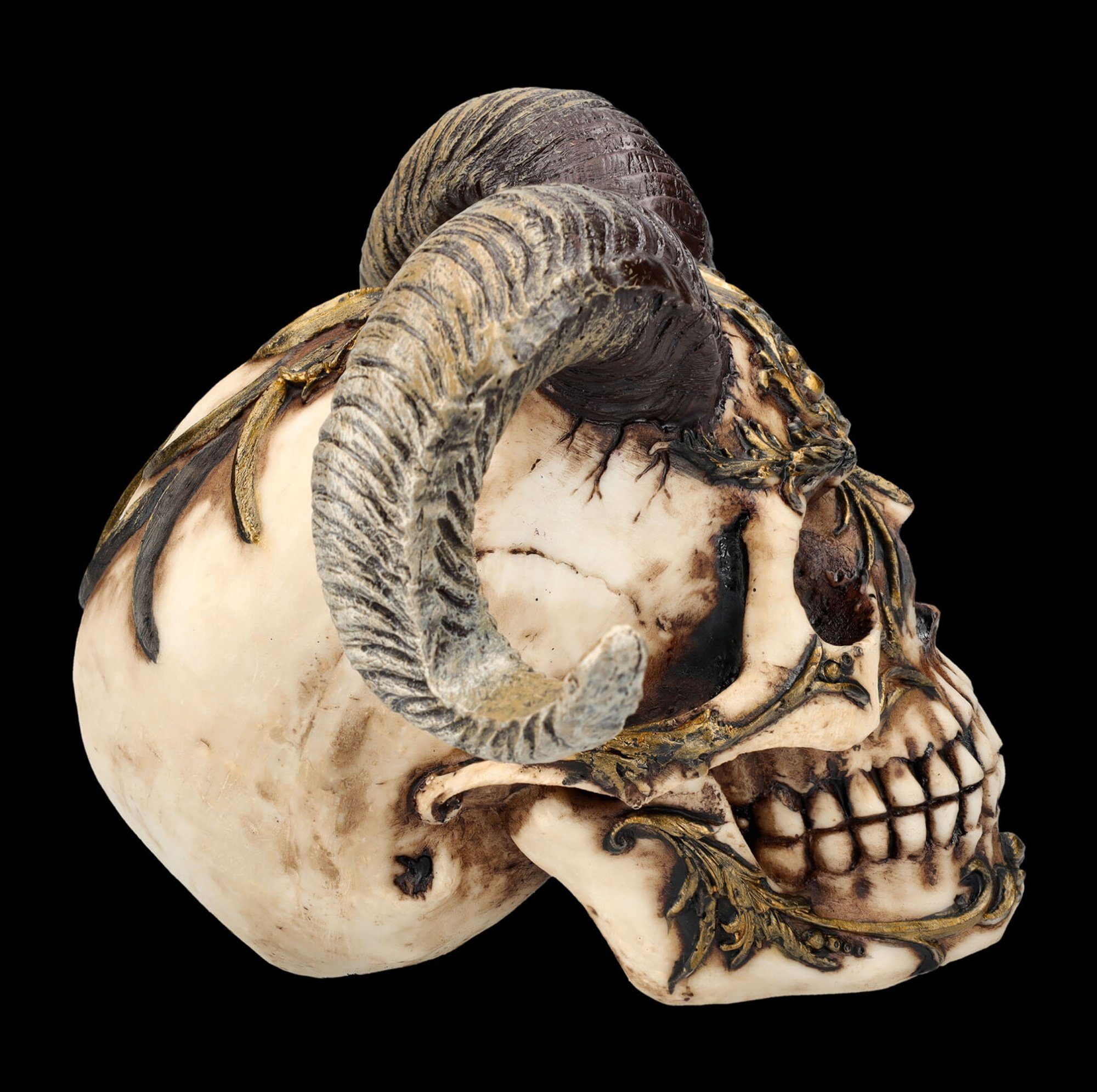 Totenkopf Figuren Dekofigur Shop GmbH Figur Skull Skull Gothic - mit Totenschädel Hörnern - Diablo