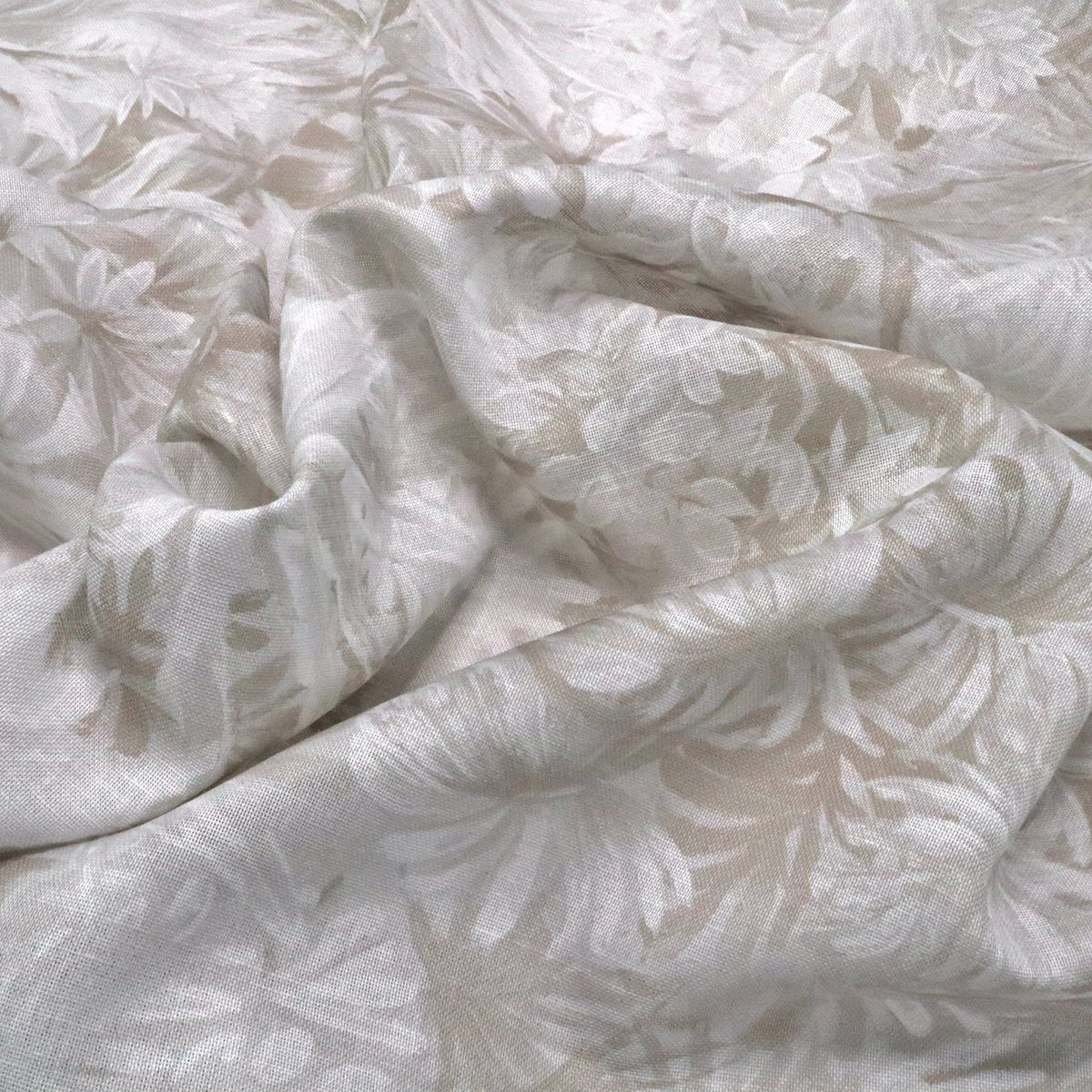 Thumbnail - Stofferia Stoff Gardinenstoff Voile Halbtransparent Tapies Taupe - Höhe 300 cm, Meterware
