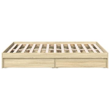 vidaXL Bett Bettgestell mit Schubladen Sonoma-Eiche 140x190cm Holzwerkstoff