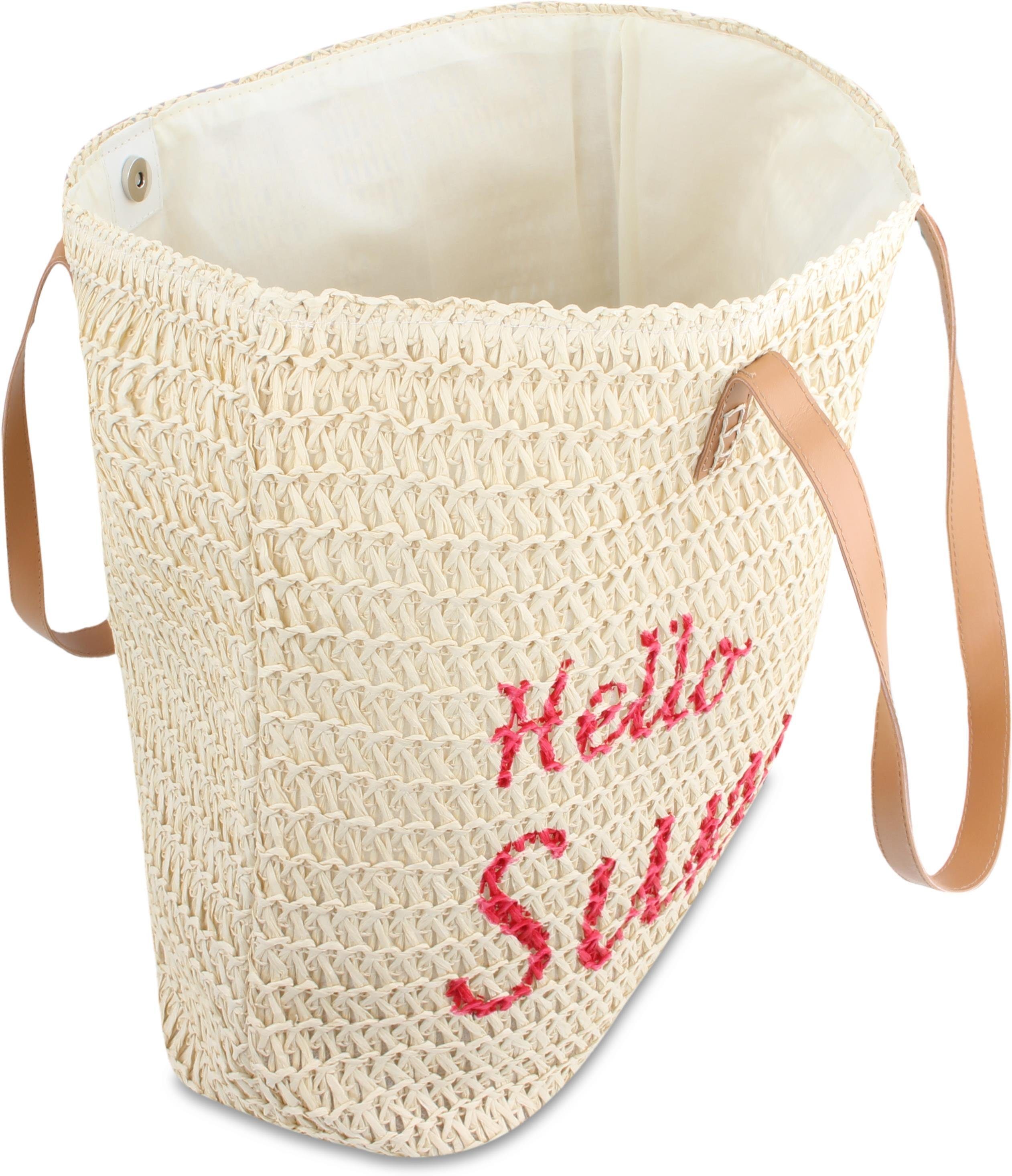 Summer Hello Henkeltasche normani Bequeme Schultertasche als Strandtasche tragbar Strandtasche, Sommer-Umhängetasche,