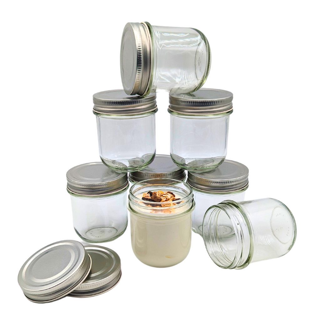 mikken Joghurtgläser 8x Dessertglas 220 ml Joghurtglas mit Schraubdeckel, (8er Set)
