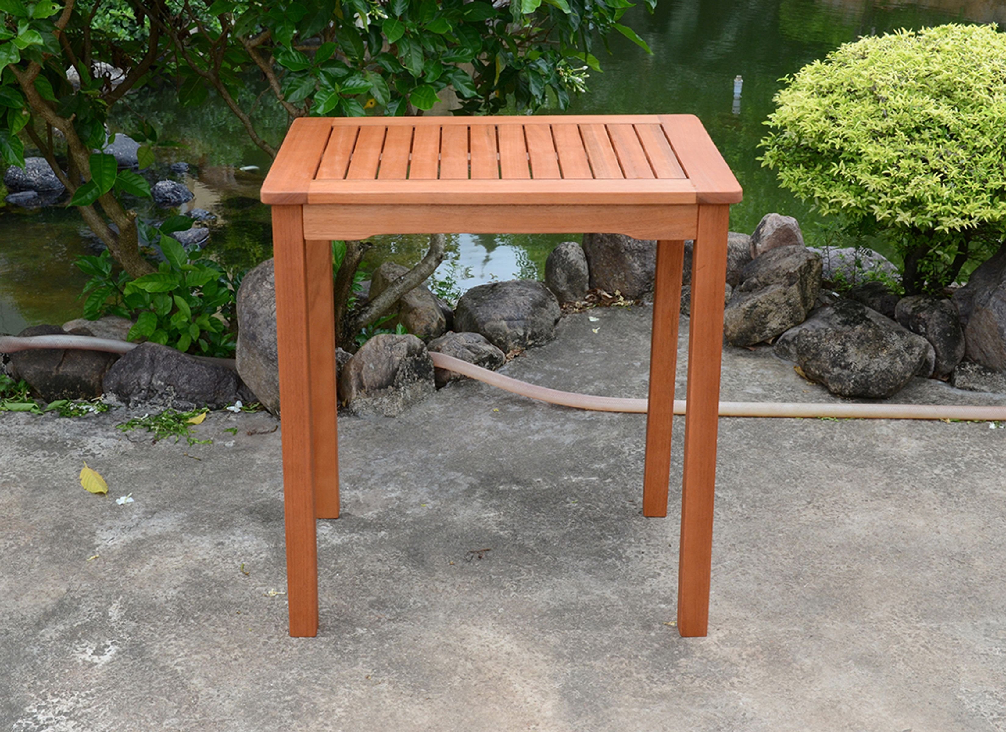 Gravidus Esstisch Tisch Bistrotisch Beistelltisch Gartentisch Eukalyptus  geölt 70 x 50 cm
