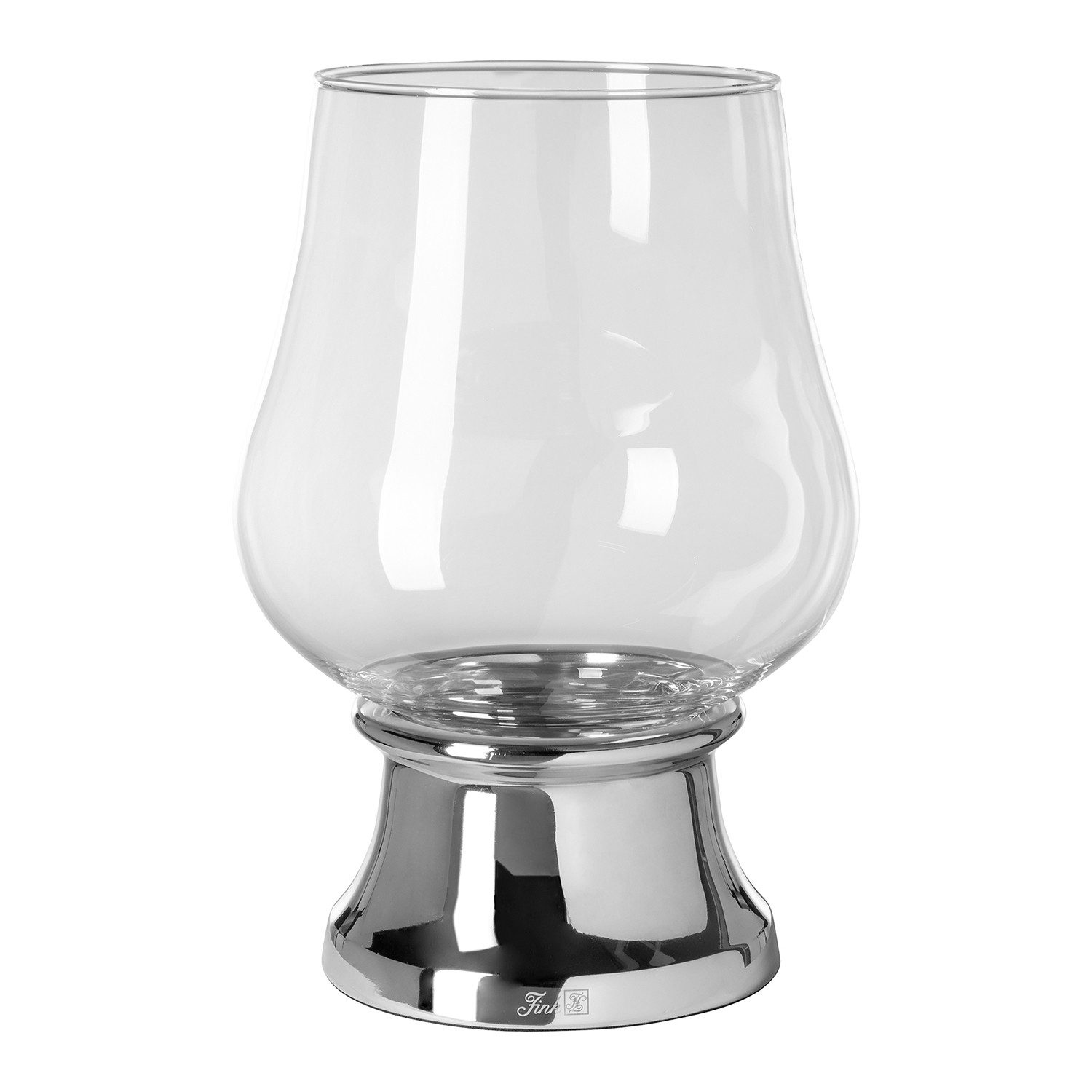 Fink Windlicht PALINA Windlicht - H.36,5cm x D.25,5cm - silber - Edelstahl /Glas (1 St., Kerzenleuchter - Windlichthalter), Eleganter Kerzenhalter Leuchter Deko aus Glas - Indoor geeignet