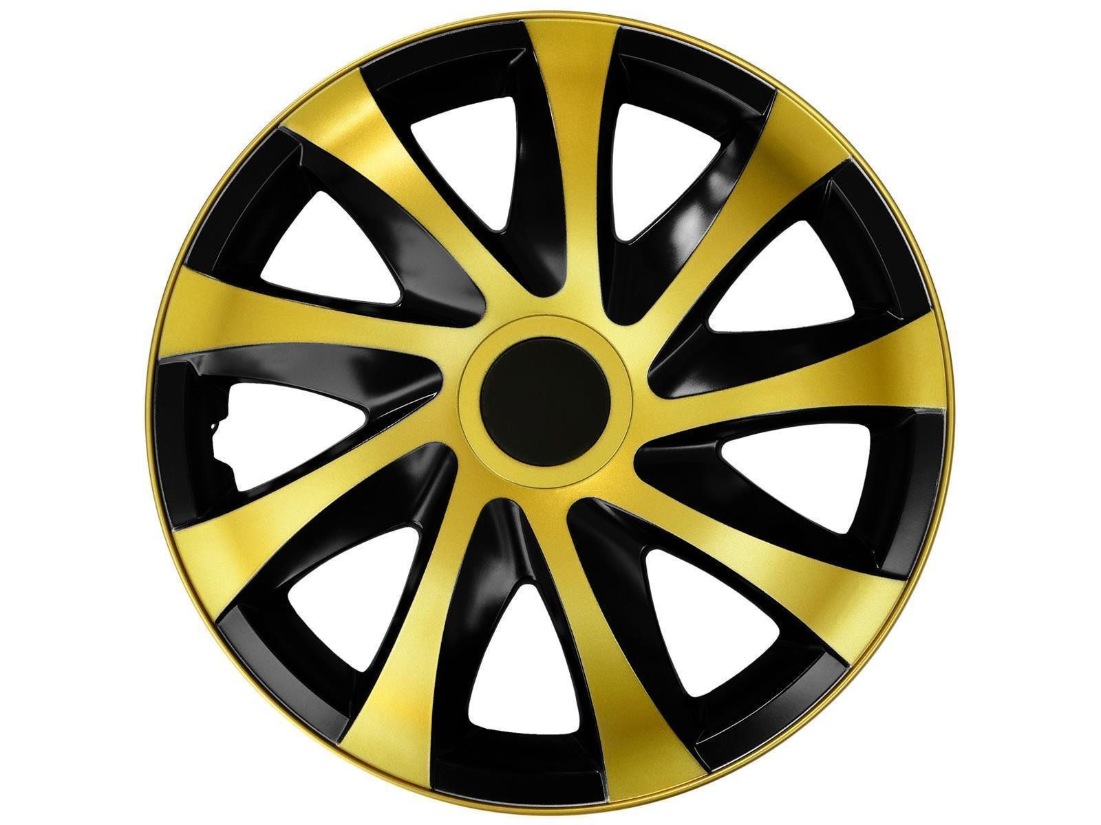 NRM Radkappe DRACO 14 Zoll in Gold/Schwarz, 14 in Zoll, (4-St) Radzierblenden für Stahlfelgen Zweifarbige Колпаки Satz 4er Set 14"