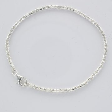 HOPLO Silberarmband Silberkette Königskette Länge 19cm - Breite 2,3mm - 925 Silber