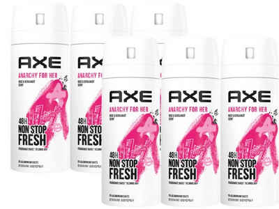 axe Deo-Set Bodyspray Anarchy for Her Deo Deospray ohne Aluminiumsalze 6x150ml