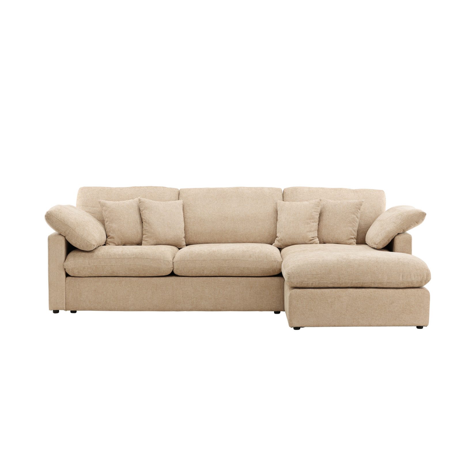 Endorphin Ecksofa Ecksofa Amalfi sand, Ottomane flexibel montierbar