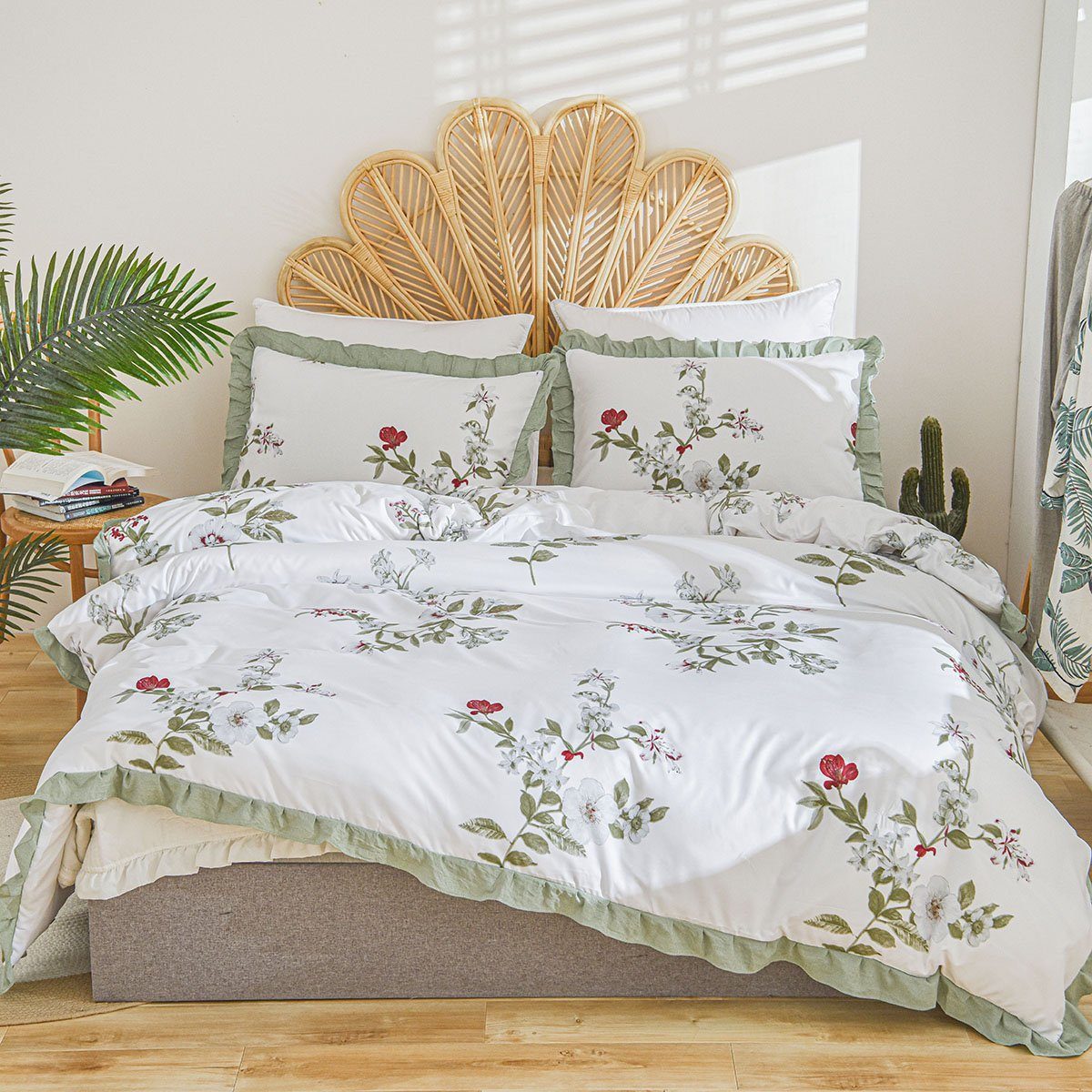 BYSURE Bettwäsche, Polyester, 2 teilig, Blumen-Bettbezug günstig online kaufen