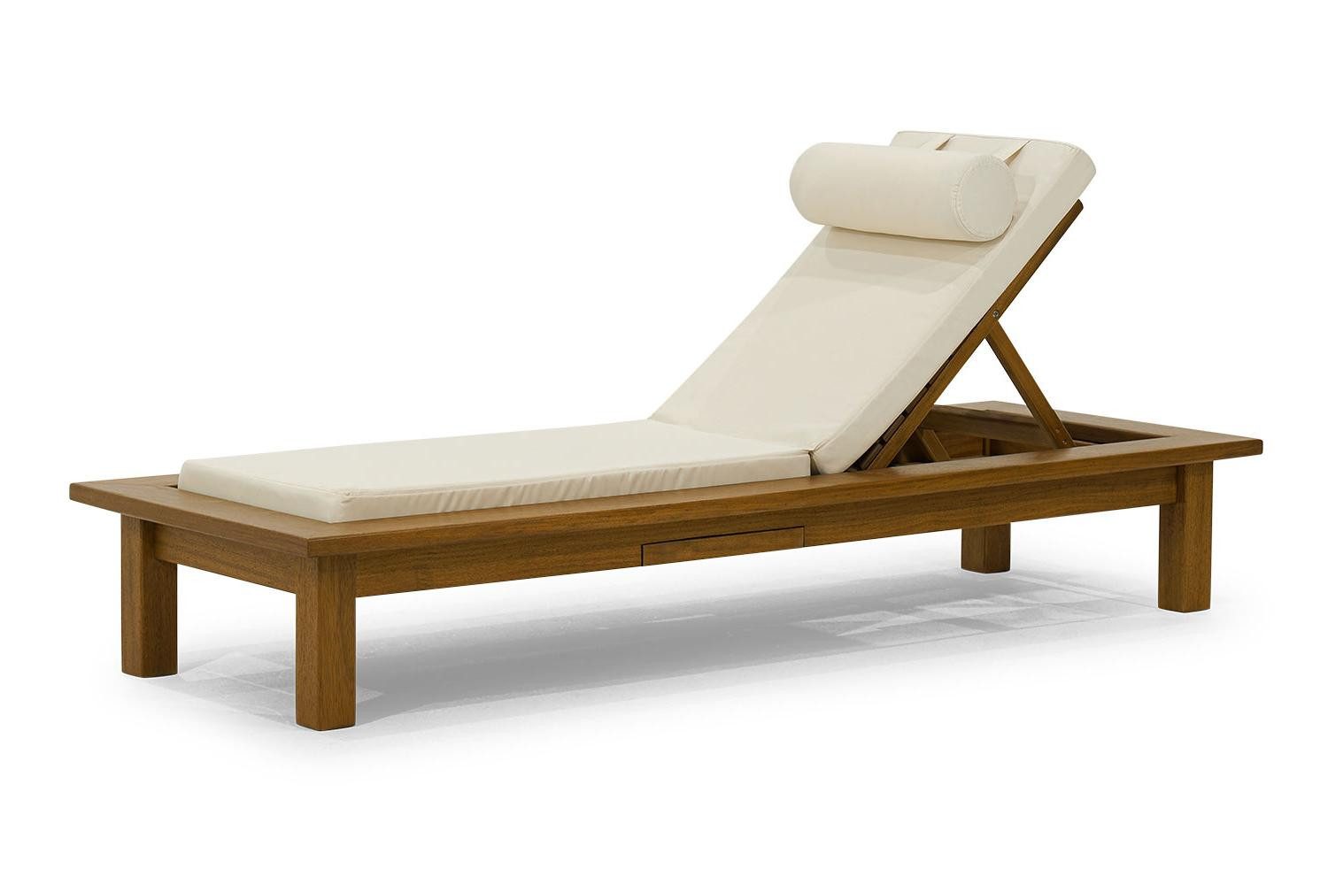 Xlmoebel Gartenliege Dunkelbrauner Holzliegestuhl mit elegantem Design und hohem Komfort, Liegestuhl, Hergestellt in Europa