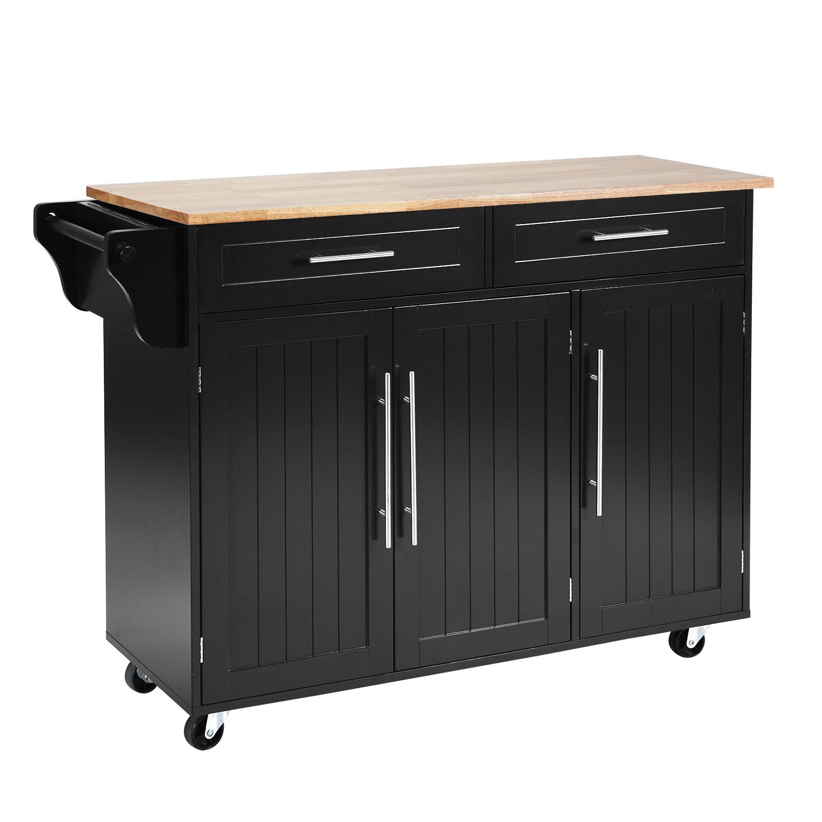 COSTWAY Küchenwagen, mit Arbeitsplatte, Schubladen & verstellbaren Regalen günstig online kaufen