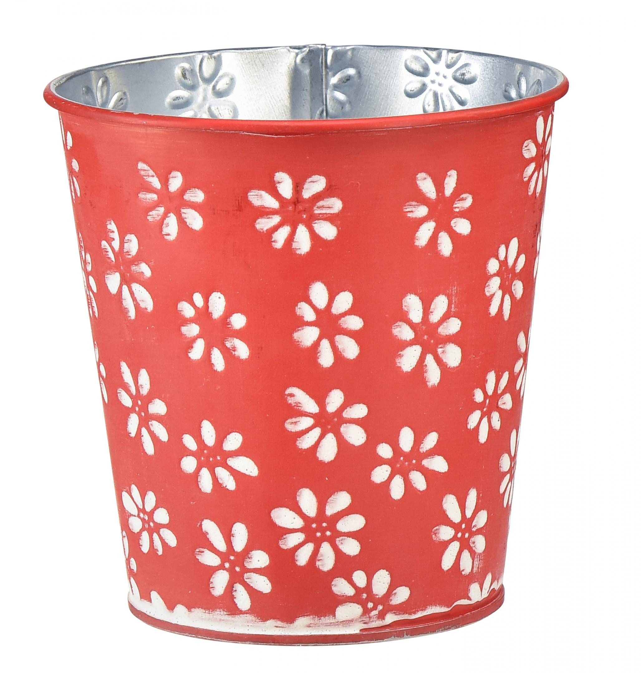 Florists Products Übertopf Blumendeko Metalltopf mit Vintage-Design und geprägtem